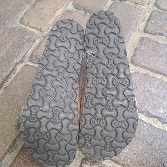 Birkenstock Tan Leather Sandals Size 41 Unisex Clean Footbed *READ* - Picture 15 of 16